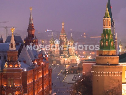 Вид на Кремль в сумерки - фото №419
