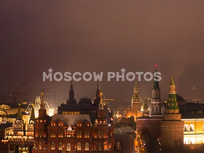 Вид на Кремль в сумерки - фото №422